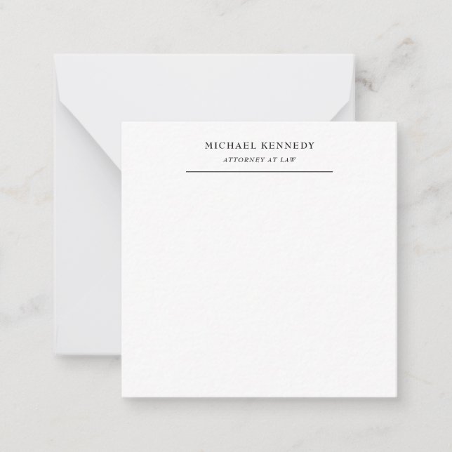 Attorney at Law Minimalist Classical Professional Card (Front)