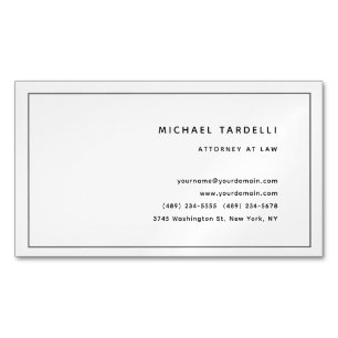 Attorney at Law Minimalist Classical Professional Magnetic Business Card