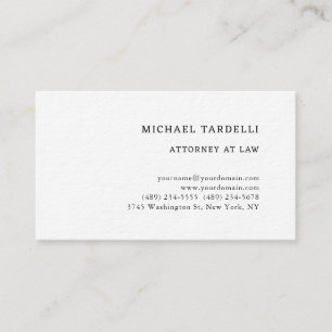 Attorney at Law Minimalist Classical Thick Business Card