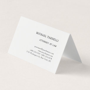 Attorney at Law Minimalist Classical Thick Business Card