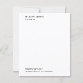 Attorney at Law Minimalist Elegant Paper Sheet
