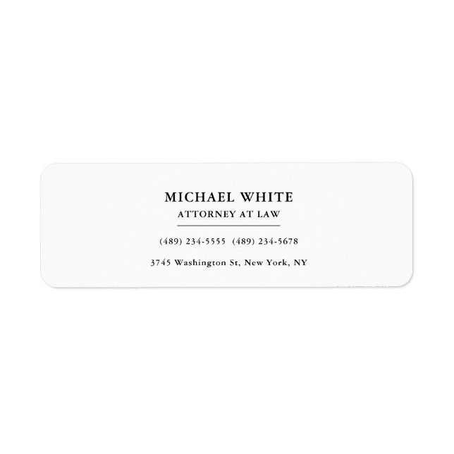 Attorney at Law Minimalist Professional (Front)