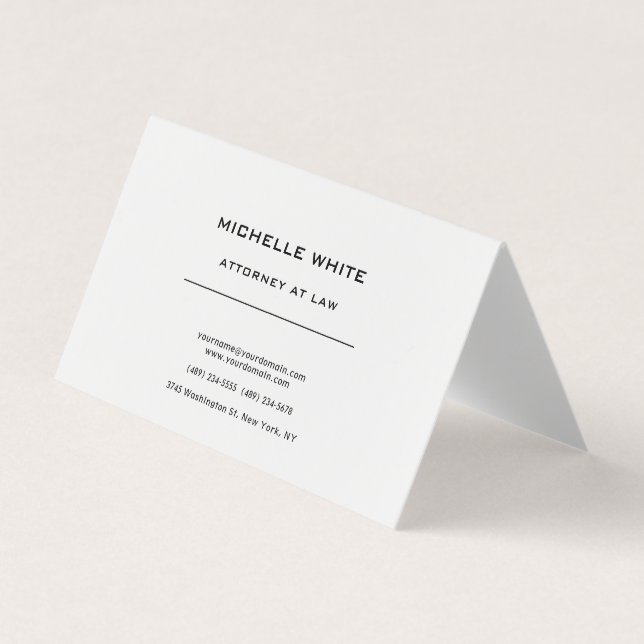 Attorney at Law Minimalist Professional Business Card (Front)