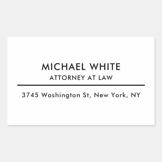 Attorney at Law Minimalist Professional Rectangular Sticker (Front)
