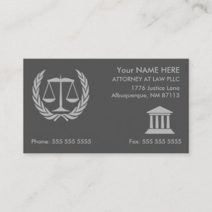 Attorney at Law Modern Grey Appointment Business Card