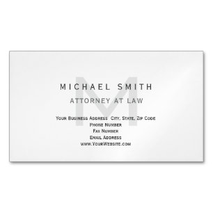 Attorney at Law Modern Minimalist Plain Magnetic Business Card