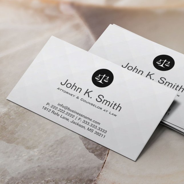 Attorney at Law Monogram Modern Silver Lawyer Business Card (Creator Uploaded)