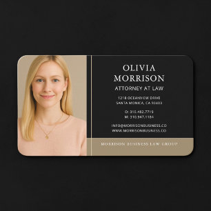 Attorney at Law Photo Black Gold Business Card