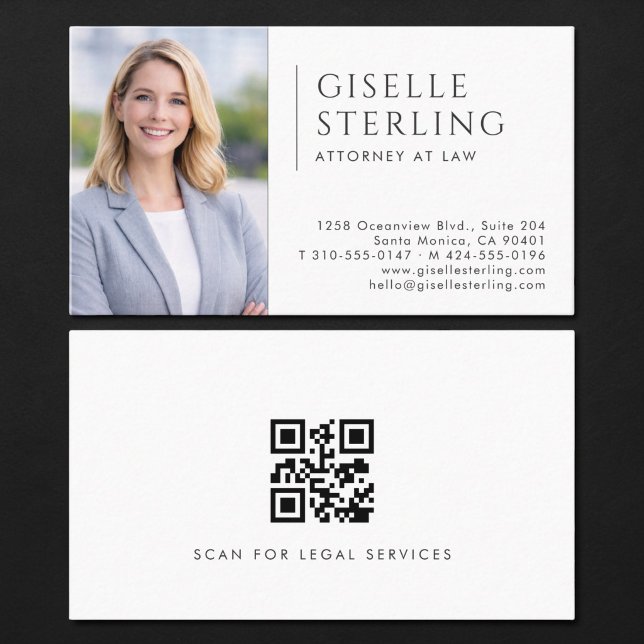 Attorney at Law Photo QR Code Business Card (Creator Uploaded)