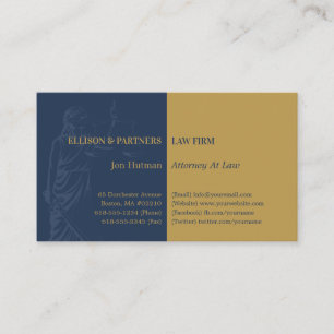 Attorney at Law Plain Black Gold Business Card