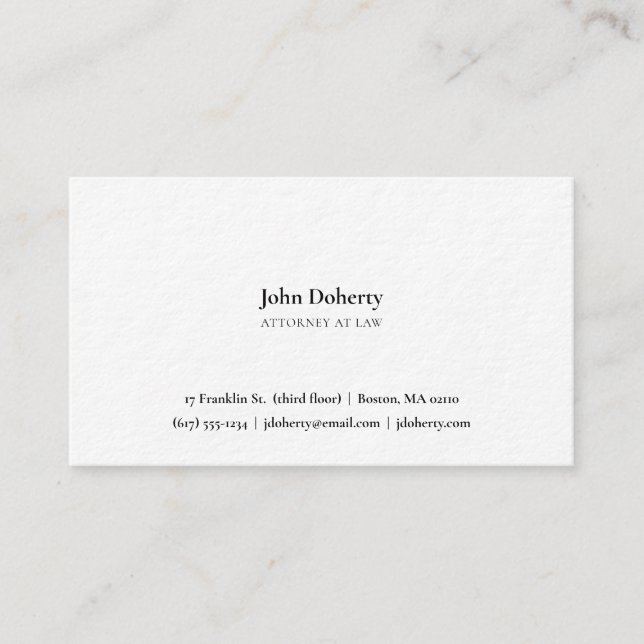 Attorney at Law | Plain Business Card (Front)