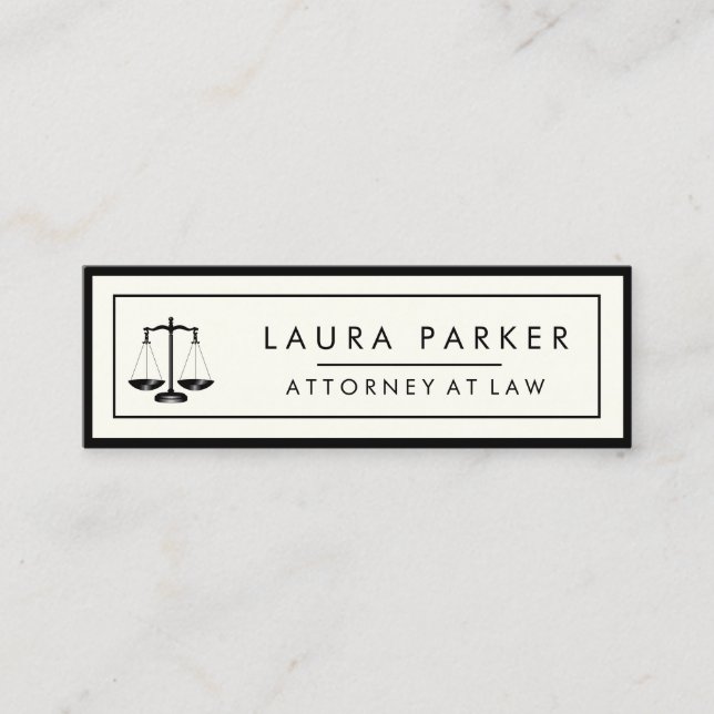 Attorney At Law Plain Simple Professional Elegant Mini Business Card (Front)