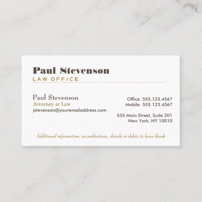 Attorney at Law Premium Business Card (Front)