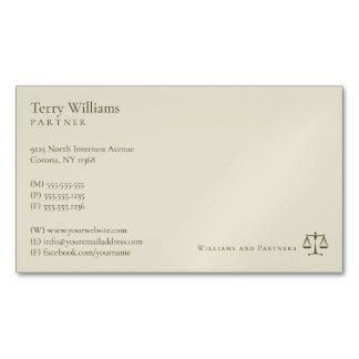 Attorney at Law | Professional Lawyer Magnetic Business Card
