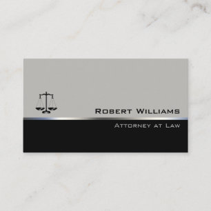 Attorney At Law Professional Simple Grey Black Business Card