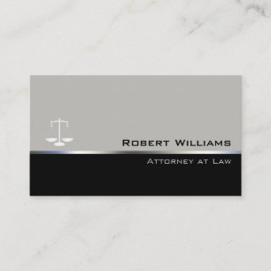 Attorney At Law Professional Simple Grey Black Business Card