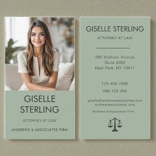 Attorney at Law Sage Green Professional Photo  Business Card