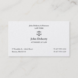 Attorney at Law Scales of Justice Business Card