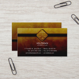 ATTORNEY AT LAW Scales of Justice Business Card