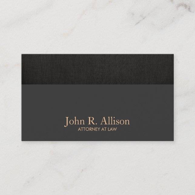 Attorney at Law Simple Classic Black Business Card (Front)