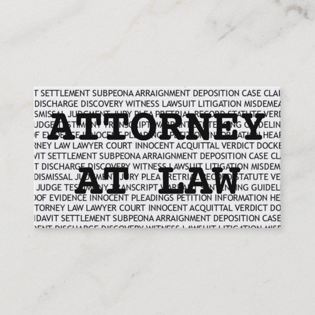 Attorney at Law Terms Business Card (Front)