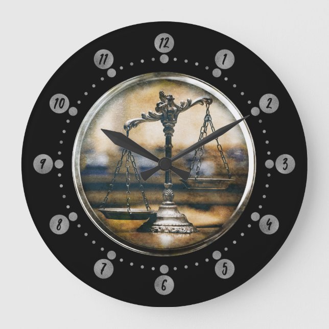 Attorney at Law | Time for Justice Large Clock (Front)