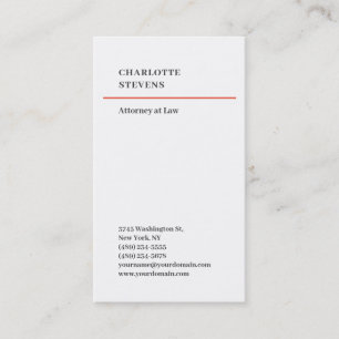 Attorney at Law Trendy Minimalist Elegant Simple Business Card
