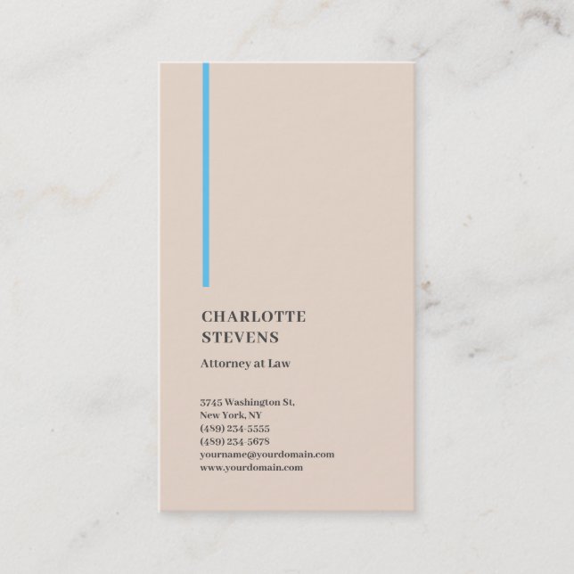 Attorney at Law Trendy Minimalist Elegant Simple Business Card (Front)