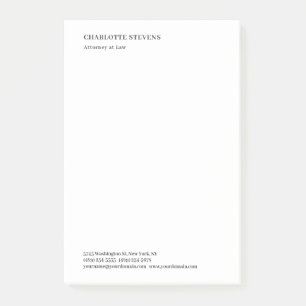 Attorney at Law Trendy Minimalist Elegant Simple Post-it Notes
