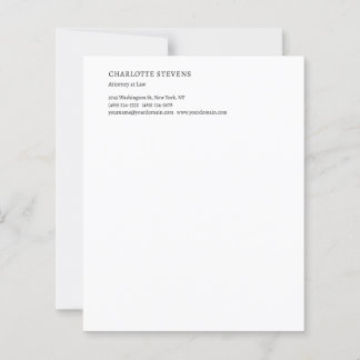 Attorney at Law Trendy Minimalist Paper Sheet