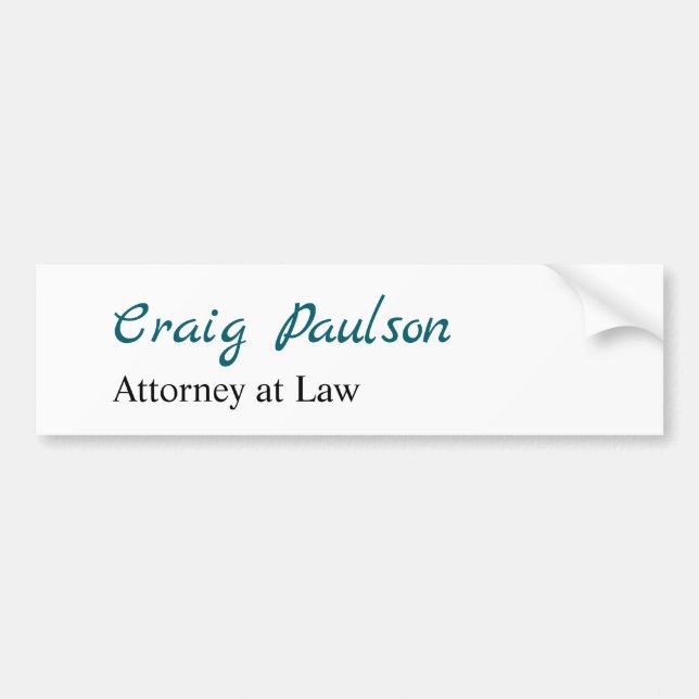 Attorney at Law Unique Special Minimalist Bumper Sticker (Front)