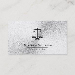 Attorney At Law White and Silver Steel Legal Scale Business Card