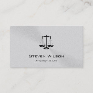 Attorney At Law White and Silver Steel Legal Scale Business Card
