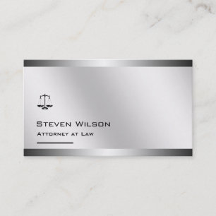 Attorney At Law White and Steel Legal Scale Business Card