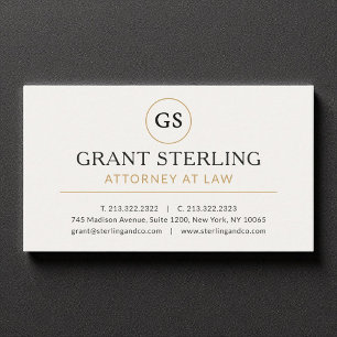 Attorney at Law White Gold Luxury Business Card