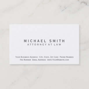 Attorney at Law White Simple Minimal Business Card