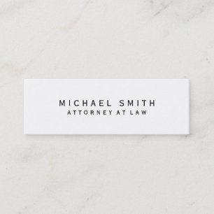 Attorney at Law White Simple Minimalist Mini Business Card