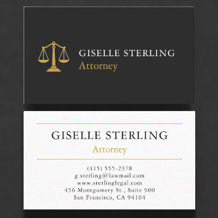 Attorney Black Gold Business Card