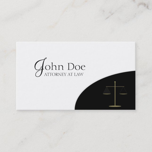 Attorney Black/Gold Corner Business Card (Front)