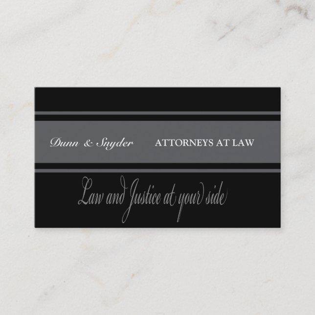 Attorney Black & Grey  Minimal Typography Business Card (Front)