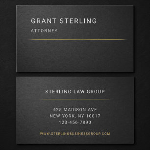 Attorney Black Professional  Business Card