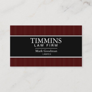 Attorney Business Card - Bold Banner Black & Red
