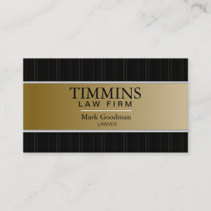 Attorney Business Card - Bold Banner Gold & Black