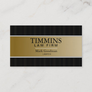 Attorney Business Card - Bold Banner Gold & Black