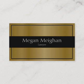 Attorney Business Card - Classy Gold & Black