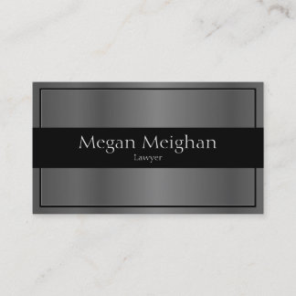 Attorney Business Card - Classy Silver & Black