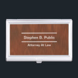 Attorney Business Card Holder<br><div class="desc">Attorney business card holder with simple, modern design that lets you personalise and make your own by customising the text along with simulated wood background digitally printed on the front to give your presentation a professional touch and great first impression. An inexpensive way to protect your business cards that show...</div>