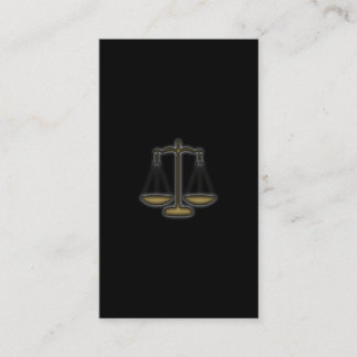 Attorney Business Card Scale Justice Black Gold