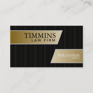Attorney Business Card - Stylish Gold & Black