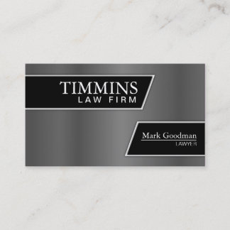 Attorney Business Card - Stylish Silver & Black